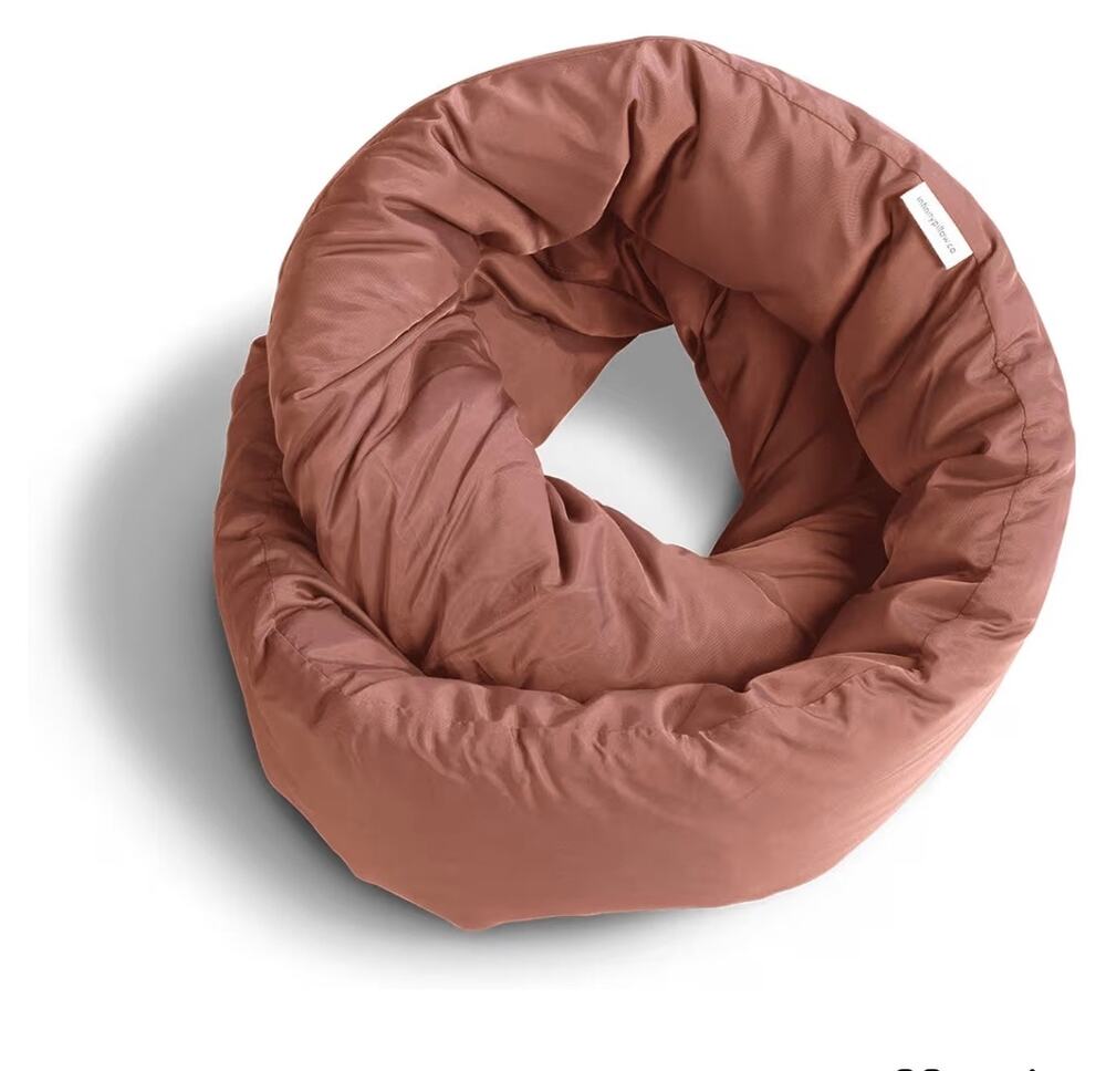 New Huzi Infinity Pillow Home Travel Soft Neck Scarf Support Sleep (Terracotta)